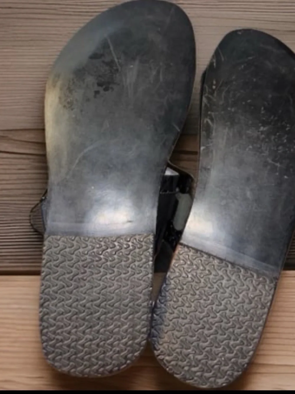 Infinite Ramsco Handcrafted Custom Black Leather Slide Sandals ,Men’s size 8